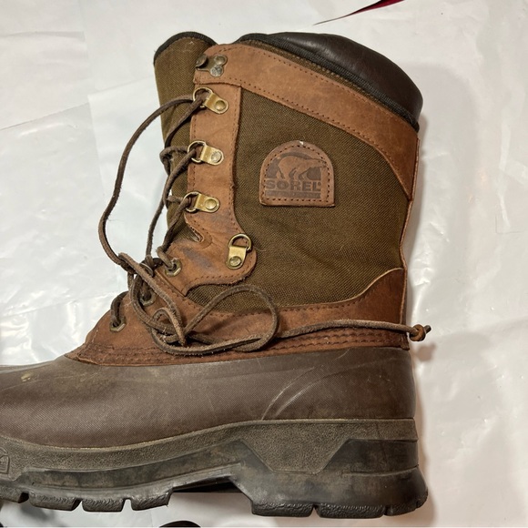 SOREL Kaufman BROWN Olive BOOTS Gore-Tex Waterproof Insulated Heavy Treads Sz 9 - Picture 3 of 13
